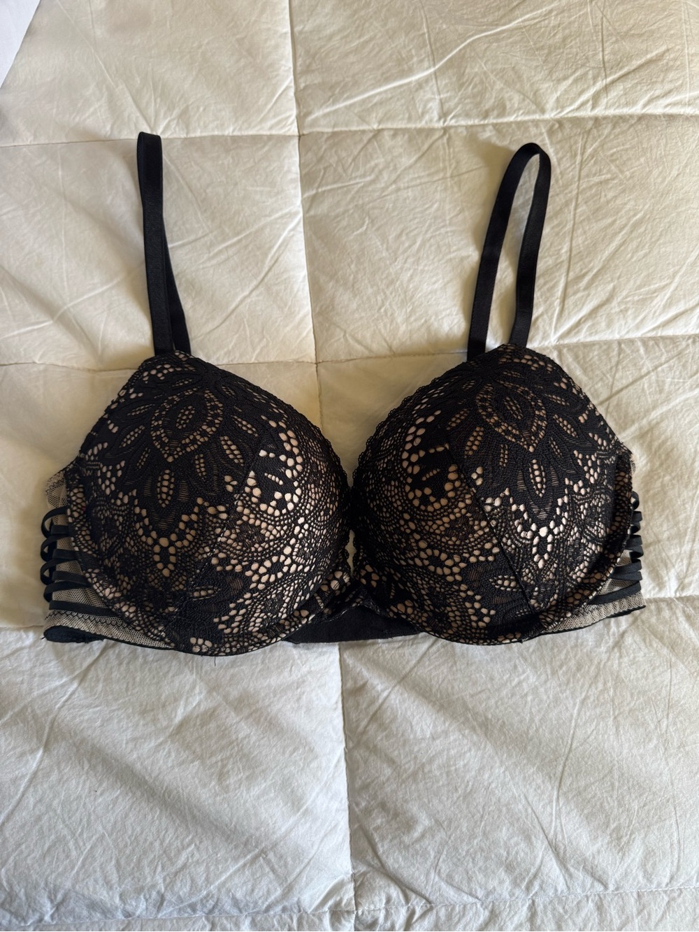 Victoria's Secret Black Lace Push-Up Demi Bra
